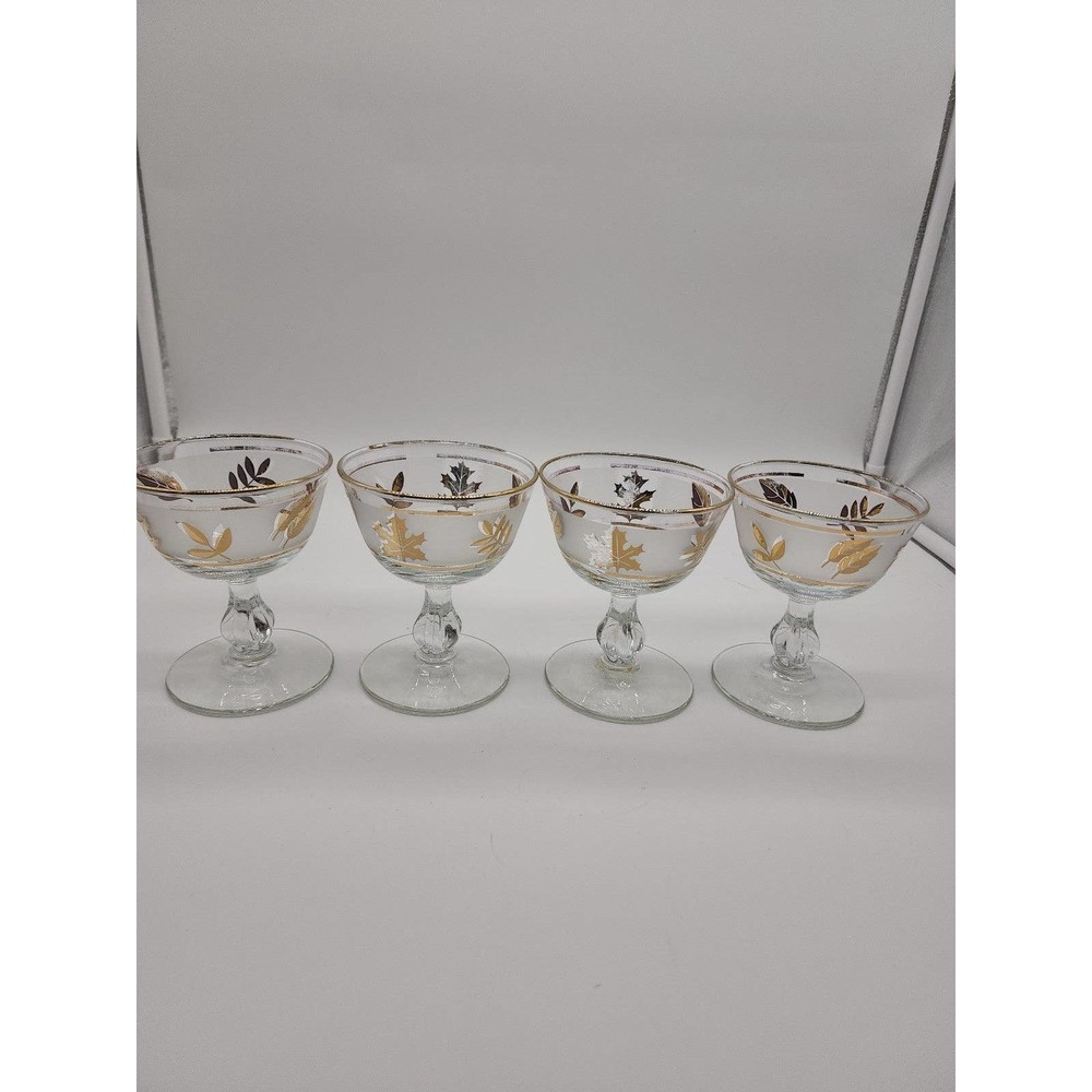 Lot of Libbey Golden Foliage Glasses